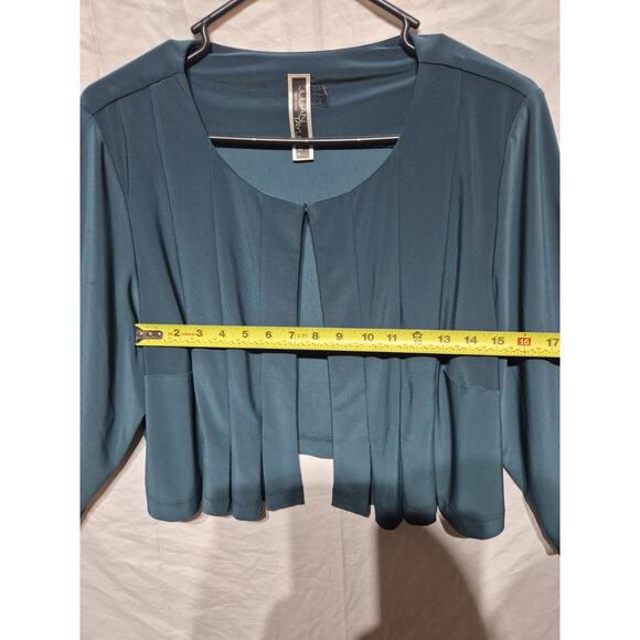Julian Taylor New York Teal Pleated Cardigan Size 16W. Never Worn - Picture 6 of 6